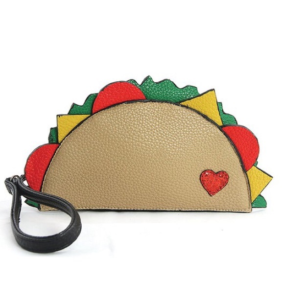 I LOVE TACOS Haute Stuff Taco Clutch Wristlet Handbag - Picture 6 of 7